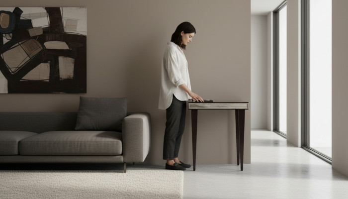 Side table coffee table coffee table wooden sofa table living room brown