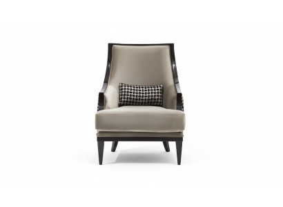Armchair Wingback Chair Single-Seater Fabric Gray Living Room Classic