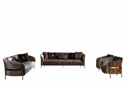 Three-seater sofa set armchair beige fabric sofa upholstered sofa modern sofa
