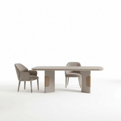 Dining group dining room suite dining nook dining table chairs set 7-piece beige