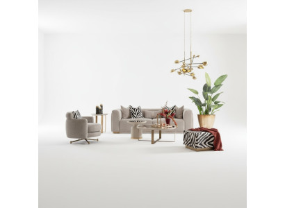 Four-seater sofa set armchair fabric sofa upholstered sofa grey set 3-piece