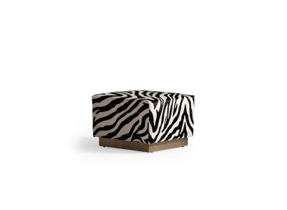 Ottoman Zebra Pattern Seat Cube Fabric Upholstery Living Room Seat