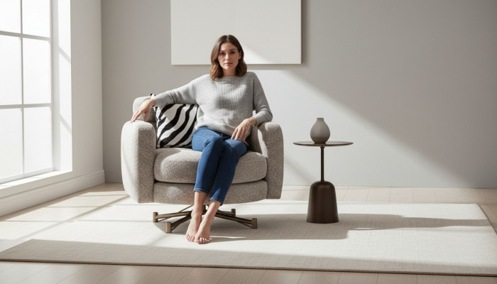 Armchair Wingback Chair Cocktail Chair Club Chair Gray Fabric Upholstered Seat