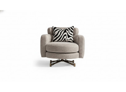 Armchair Wingback Chair Cocktail Chair Club Chair Gray Fabric Upholstered Seat