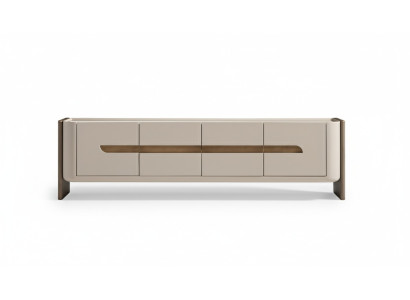 Sideboard RTV Lowboard TV Stand Beige Wood Living Room Cabinet Modern