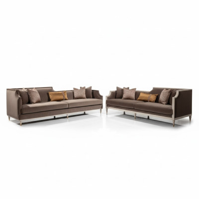 Four-seater sofa set 4 seat sofa fabric sofa upholstered sofa brown set