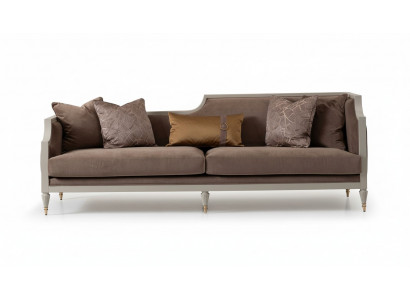 Four-seater sofa, 4-seater fabric sofa, brown upholstered sofa, sofas, living room.