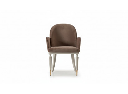 Dining chair kitchen chair chair with armrests brown upholstery modern