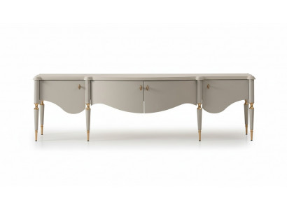 Sideboard RTV Lowboard TV Stand Beige Wood Living Room Table Cabinet
