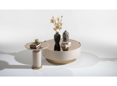 Complete coffee table side table sofa table beige luxury