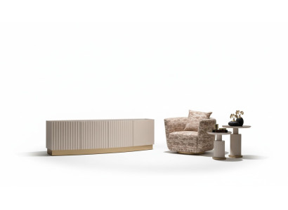 Living Room Complete Armchair Sideboard Coffee Table Set 4-piece Beige