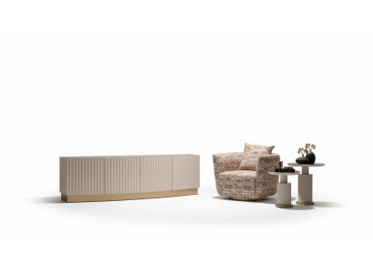 Living Room Complete Armchair Sideboard Coffee Table Set 4-piece Beige