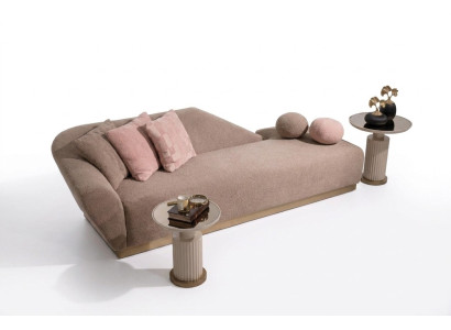 Chaise longue reclining chair armchair sofa beige modern upholstery fabric