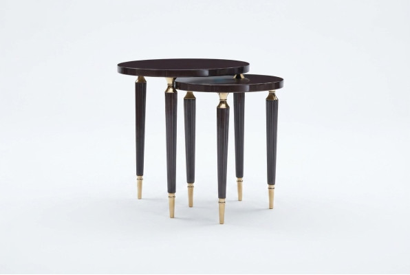 Group of side tables, coffee tables, set of tables 2-piece black