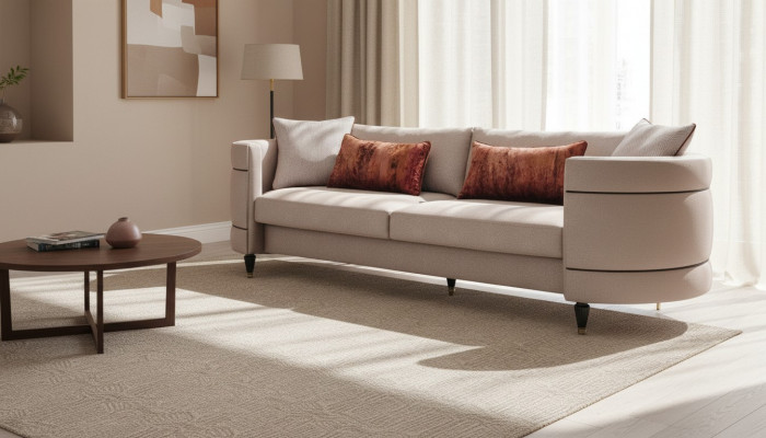 Fabric sofa four-seater sofa 4 seater upholstered sofa grey modern design