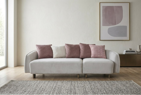 Modern three-seater sofa 3-seater upholstered fabric sofa white sofas new