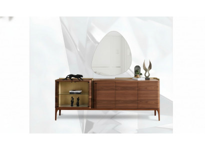 Sideboard with Mirror Cabinet Wooden Cabinet Brown Dresser Design