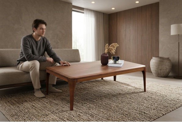Coffee table side table living room end table wood brown