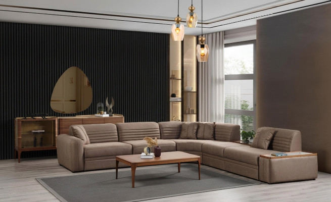 Couch corner sofa sofa synthetic leather brown upholstered sofa living room leather sofa
