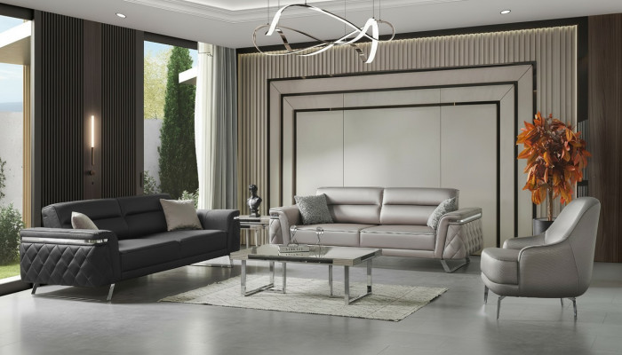 Luxury Sofa Set Three-Seater Armchair Fabric Sofa Gray Upholstered Sofa Sofas
