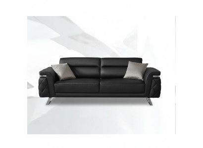 Modern three-seater fabric sofa, 3-seater upholstered sofa, black design
