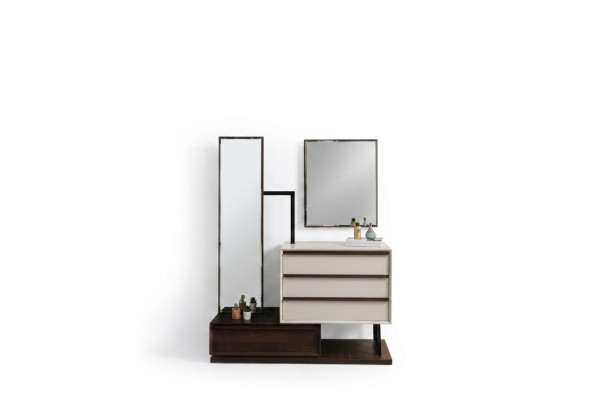 Dressing Table Makeup Table Console Table Mirror Wood White Bedroom