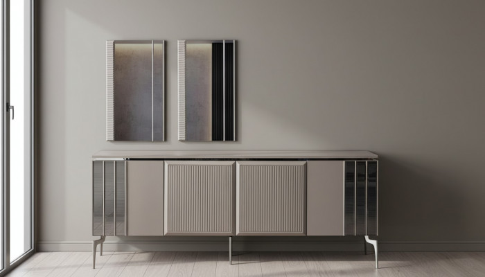 Sideboard set with mirror cabinet sideboard gray wood dresser