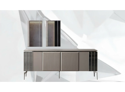 Sideboard set with mirror cabinet sideboard gray wood dresser