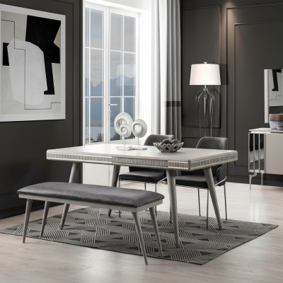 Dining set dining room furniture dining nook dining table dining table chairs 6-piece gray