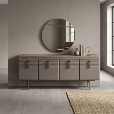 Sideboard dresser gray cabinet mirror dresser wood set dresser
