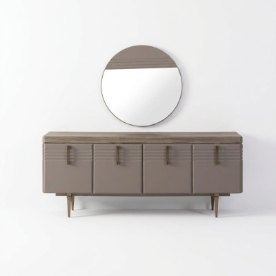 Sideboard dresser gray cabinet mirror dresser wood set dresser