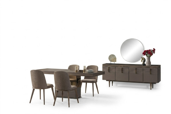 Dining group dining nook dining room dining table chairs gray wood set 9-piece modern