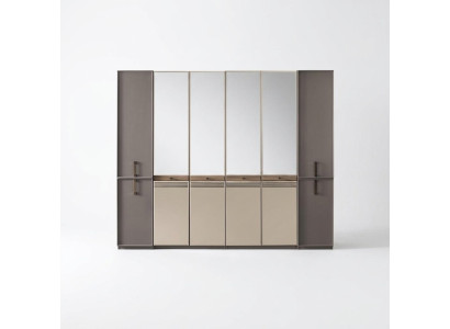 Modern wardrobe, closet, wooden wardrobe, wood, gray bedroom wardrobe.