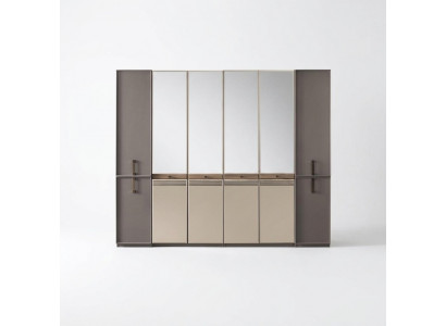 Modern wardrobe, closet, wooden wardrobe, wood, gray bedroom wardrobe.