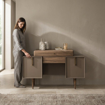 Dressing table makeup table console table wood gray bedroom dresser