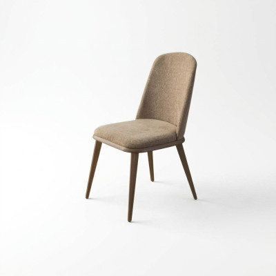 Set of chairs, kitchen chairs, dining chairs, set of 6 pieces, wood, fabric