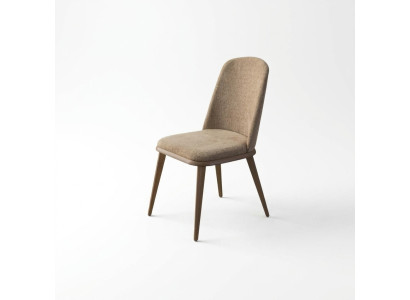 Set of chairs, kitchen chairs, dining chairs, set of 6 pieces, wood, fabric
