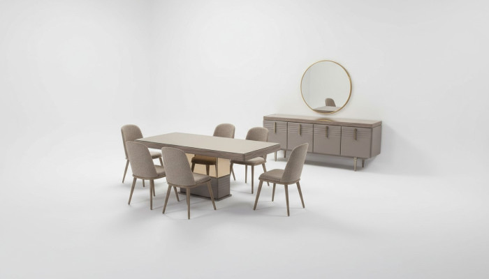 Dining table dining room table table dining room luxury wood beige 199 cm