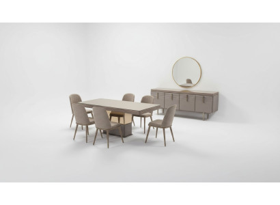 Dining table dining room table table dining room luxury wood beige 199 cm
