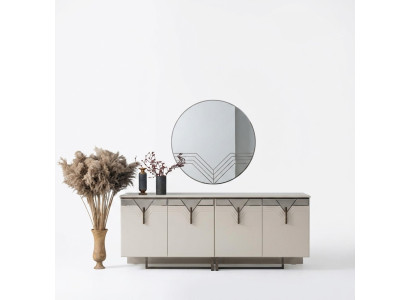 Sideboard dresser with mirror wooden cabinet chest of drawers wooden cabinet white