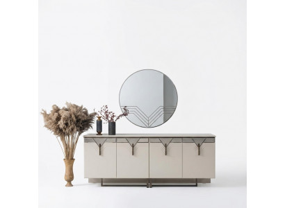 Sideboard dresser with mirror wooden cabinet chest of drawers wooden cabinet white
