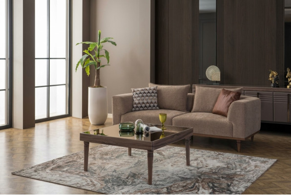 Three-seater sofa, 3-seater fabric sofa, upholstered sofa, gray, modern fabric, new