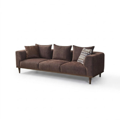 Four-seater sofa, 4-seater couch, brown fabric sofa, upholstered sofa, modern
