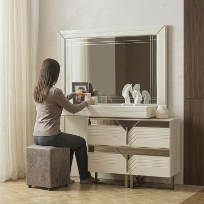 Makeup table vanity console table wood bedroom dresser white