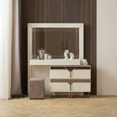 Makeup table vanity console table wood bedroom dresser white