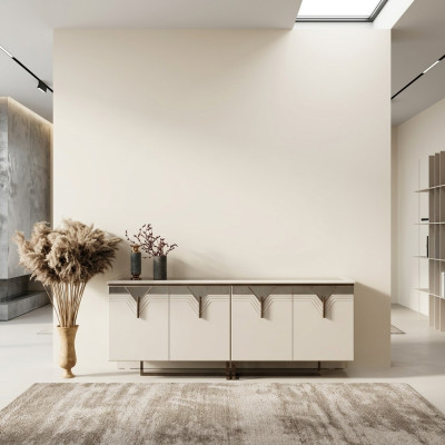 Sideboard Buffet Wood Cabinet Dresser Cabinet Wood White Modern