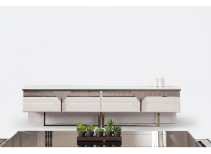Sideboard RTV Lowboard TV Stand Wood Cabinet Cupboard Wood White Design