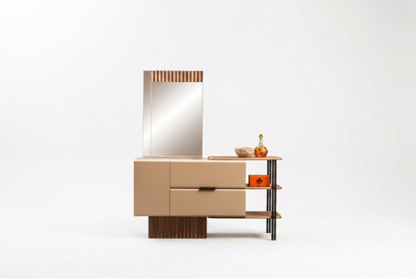 Dressing Table Vanity Console Table Wood Bedroom Beige Modern