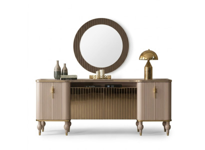Luxurious living room set modern sideboard glass mirror wood sideboard