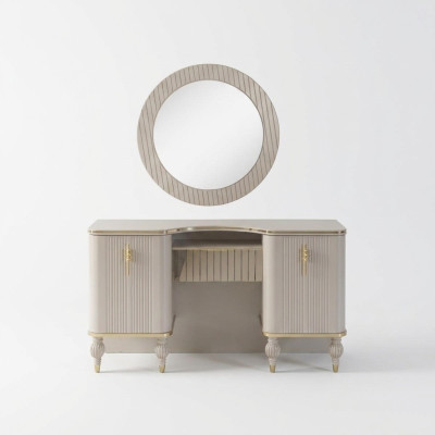 Beige dressing table designer vanity table cosmetic table console mirror